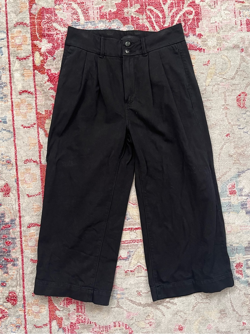 PAIGE Clarice Pleated Culotte Capri Wide Leg Pants